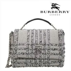 BURBERRY Lola  Black & White Needle-Punch Shoulder Bag